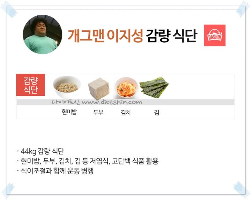 개그맨 이지성 식단 (44kg 감량)