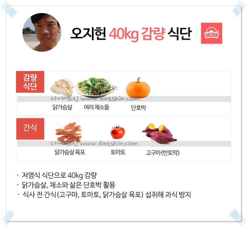 개그맨 오지헌 식단 (40kg 감량 식단)