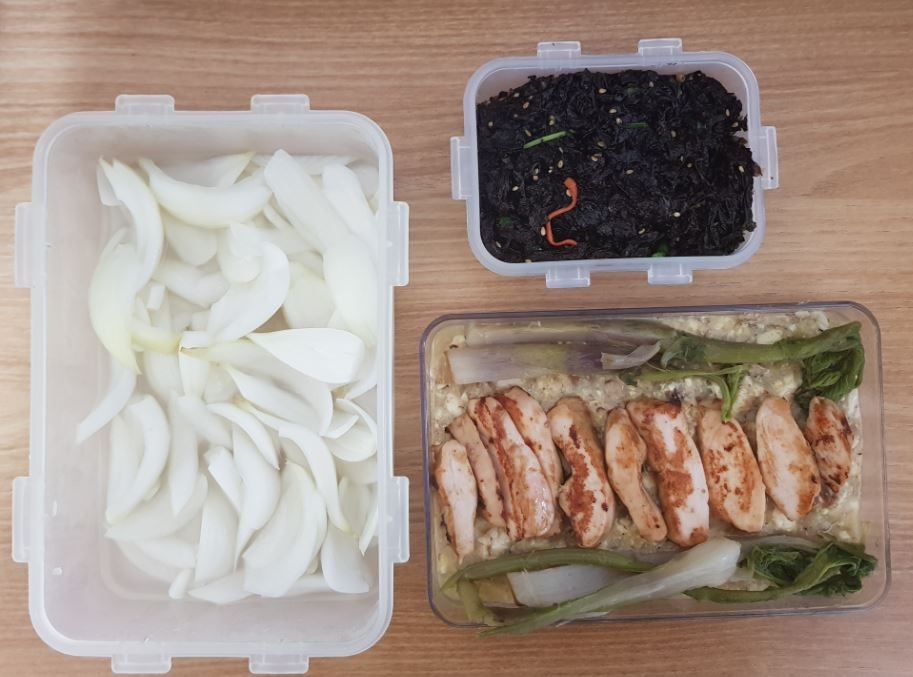 데리야끼 통닭가슴살 오트밀황태계란죽 도시락