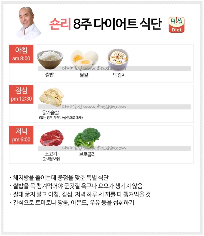 숀리 8주 다이어트 식단표 (체지방 감량 식단)