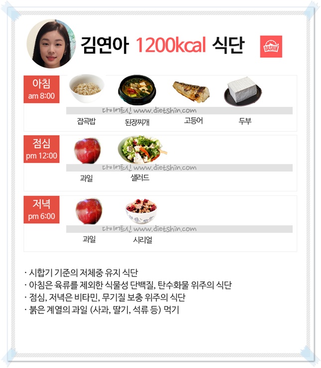 김연아 선수 몸매 관리 식단, 대공개!