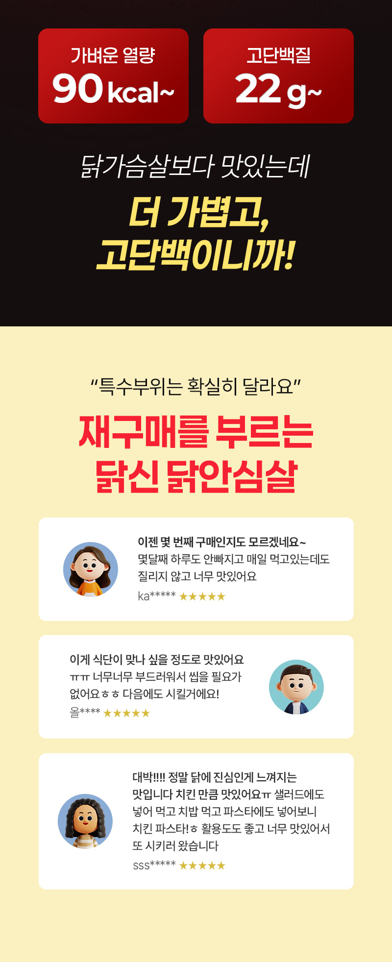 닭신 닭안심살 90kcal, 단백질 22g 및 구매 고객 후기